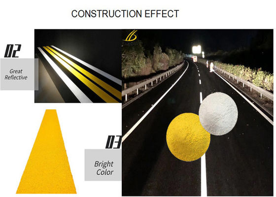 satın al Standart AASHTO M249 Yüksek Yansıtıcılıklı Termoplastik Yol İşaretleme Boyası % 30 Cam Kuyruklu Çevrimiçi üretim